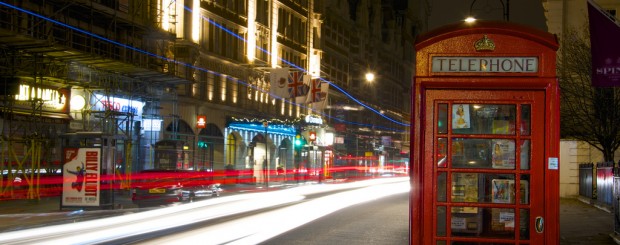 Red phone box in London